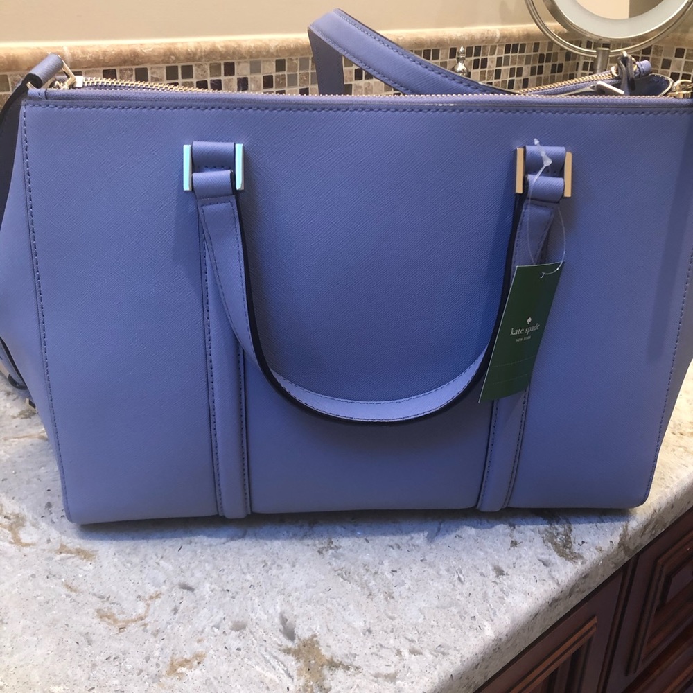 kate spade Periwinkle Leather Satchel Tote - Lavender Blue - Picture 2 of 16